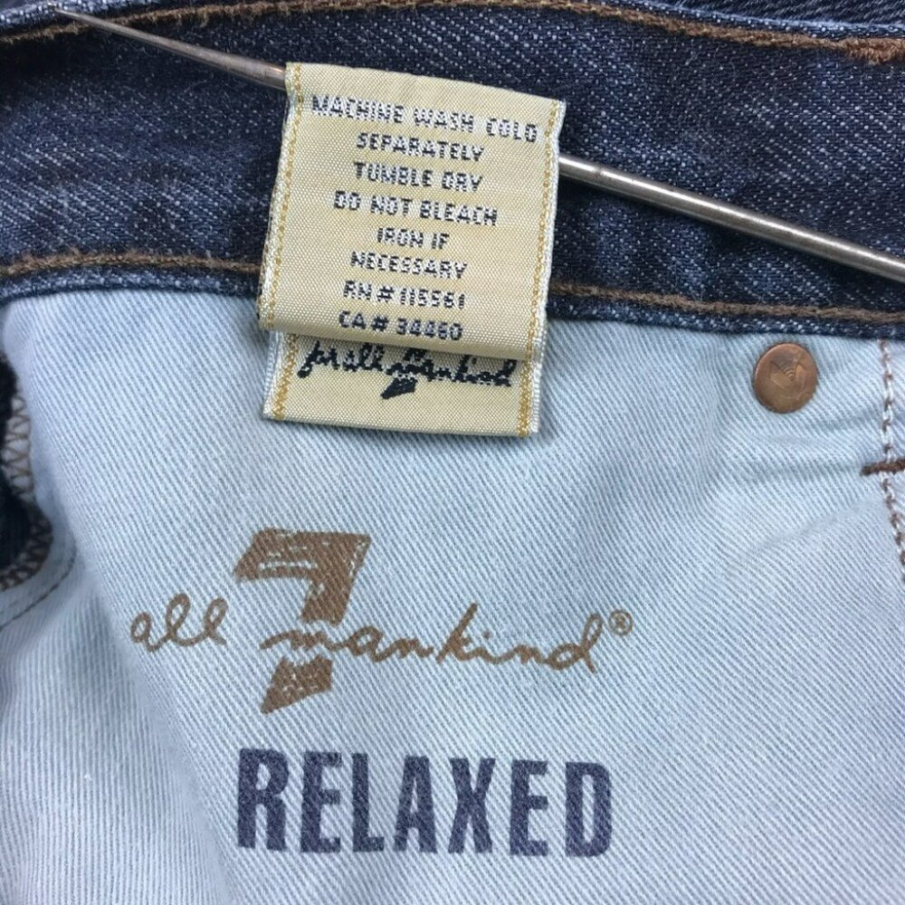 7 For All Mankind Mens RELAXED Jeans Dark Wash Button-Fly Straight Leg 31 - Picture 12 of 13